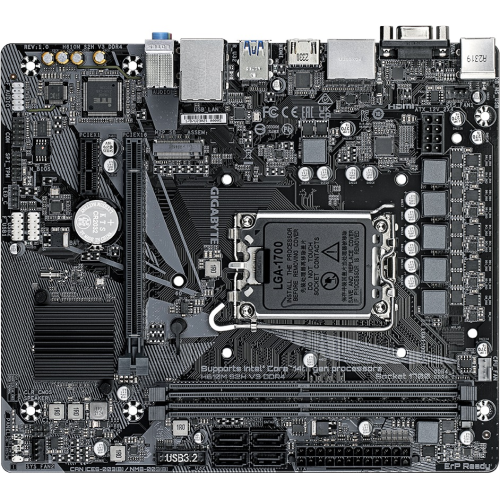 GIGABYTE H610M S2H V3, DDR4, rev1.0, 2xDDR4, M.2, D-SUB, HDMI, DP, 12-13.14.Nesil, LGA1700 Soket, Anakart
