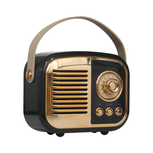 MIKADO MD-24BT, Echoes, Siyah, 3W, Taşınabilir, USB/TF Kart/Bluetooth, 800mAh, Klasik Retro Müzik Kutusu