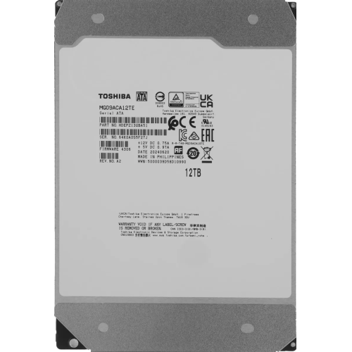 TOSHIBA ENTERPRISE, MG09ACA12TE, 3.5", 12TB, 256Mb 7200 Rpm, 7/24 Güvenlik, Data Center, Nas, Server, HDD
