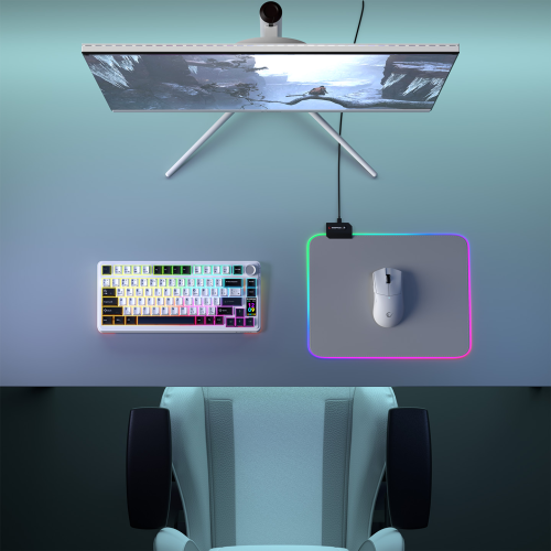 Rampage MP-21, PULSAR M RGB, 252x328x3mm, RGB Led, Gaming, MOUSE PAD (Gri)