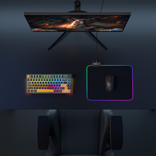 Rampage MP-23, BLITZ M RGB, 252x328x3mm, RGB Led, Gaming, MOUSE PAD (Siyah)