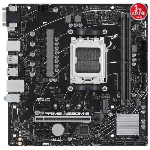 ASUS PRIME A620M-E-CSM, 2xDDR5, 1x M.2, D-SUB, DP, HDMI, AM5 Soket Anakart