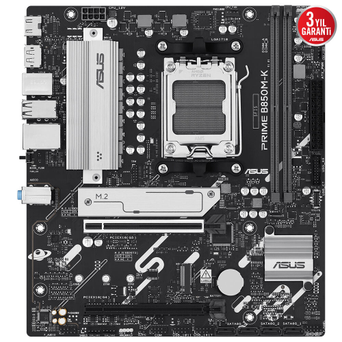 ASUS PRIME B850M-K, 2xDDR5, 2x M.2, DP, HDMI, AM5 Soket Anakart
