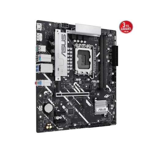 ASUS PRIME B860M-K, 8800MHz, 2xDDR5 2xM.2, HDMI, DP, Intel Core Ultra CPU(Seri 2), LGA1851 Soket Anakart