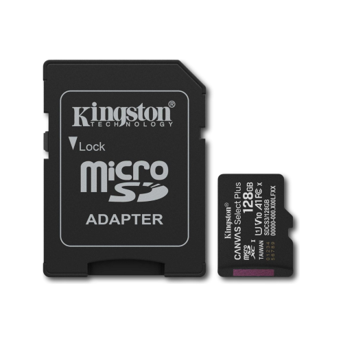 KINGSTON SDCS3/128GB, Canvas Select Plus Gen3 A1, 100Mb/s, MicroSD Kart Bellek (SD Adaptörlü)