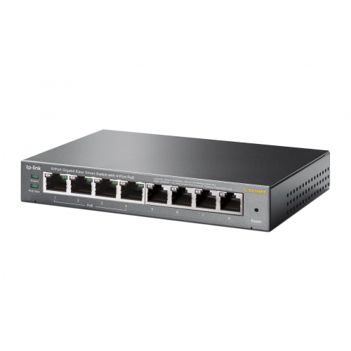 TP-LINK TL-SG108PE, 8 Port, GigaBit, 4 Port PoE 64W, Easy Smart, Yönetilebilir, Metal Kasa, Masaüstü Switch