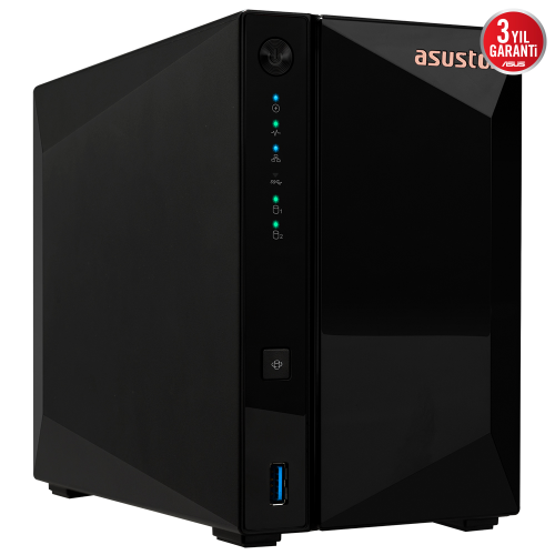 ASUSTOR AS3302T V2, 2Gb DDR4 Ram, 2 Yuvalı (2x20TB Destek), 1x2.5GbE Network, 3xUSB 3.2, Tower NAS (Yedekleme) Cihazı