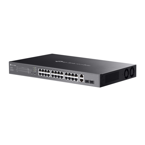 OMADA ES228GMP, 28 Port Gigabit, 24 Port Poe+,  2 Port Gigabit SFP, 384W, Yönetilebilir, Metal Kasa Rackmount Switch