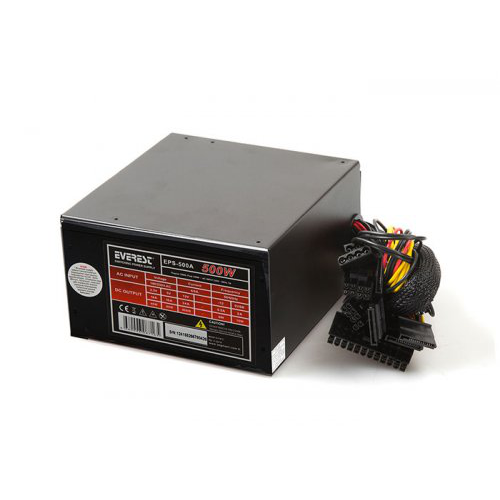 EVEREST EPS-500A, 500W, 12cm Fan, ATX, GAMING Power Supply (PSU)
