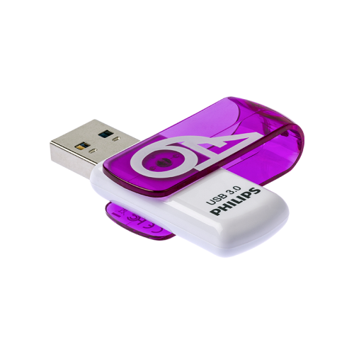 PHILIPS FM64FD00B, 64GB, USB 3.0, Vivid, Mor, Flash Disk