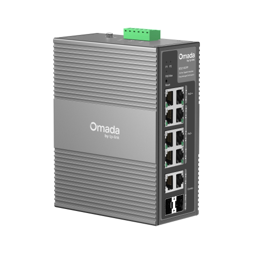 OMADA IES210GPP Industrial, 10 Port Gigabit, 6 Port Poe+, 2 Port Poe++, 2 Port Combo SFP, 240W, Yönetilebilir Endüstriyel Switch