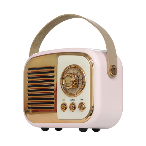 MIKADO MD-24BT, Echoes, Pembe, 3W, Taşınabilir, USB/TF Kart/Bluetooth, 800mAh, Klasik Retro Müzik Kutusu