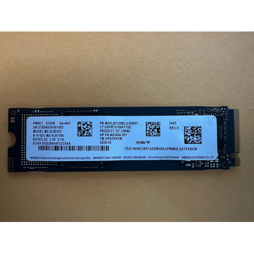 SAMSUNG PM9C1, MZ-VL8512HELU-00BH1, 512GB, 4950/2500, Gen4, NVMe PCIe M.2 2280 SSD (Bulk)
