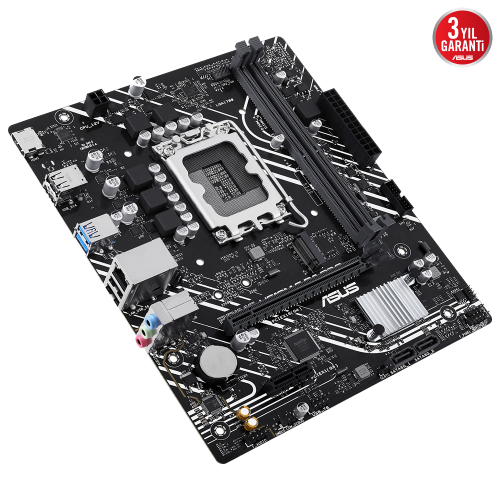 ASUS PRIME H610M-F D4 R2.0-SI, 2xDDR4, M.2, HDMI, 12-13.14.Nesil, LGA1700 Soket, Anakart (Bulk)