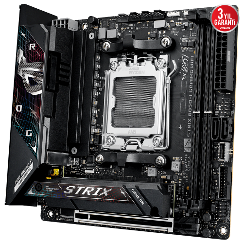 ASUS ROG STRIX B850-I GAMING WIFI, 2xDDR5, 2xM.2, HDMI, DP, Type-C, Wi-Fi 7, Bluetooth v5.4, Mini ITX, AM5 Soket GAMING Anakart