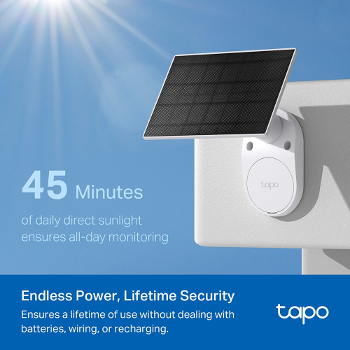 TP-LINK Tapo TC82 KIT (C410 KIT), 2K, 3,0Mpix, Dış Mekan, IP65, WiFi, 9Mt. Renkli Gece Görüşü, İki Yönlü Ses, Güneş Enerjili Güvenlik Kamerası Kiti