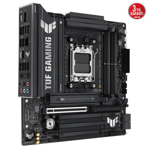 ASUS TUF GAMING B850M-PLUS WIFI, 4xDDR5, 3x M.2, HDMI, DP, Type-C, Wi-Fi 6E, Bluetooth v5.3, AM5 Soket GAMING Anakart