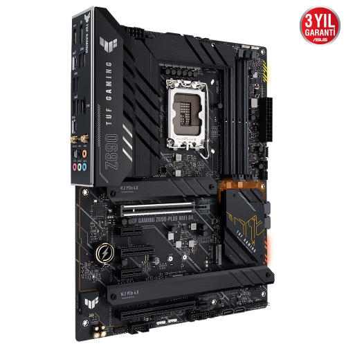 ASUS TUF GAMING Z690-PLUS WIFI D4, 4xDDR4, 4x M.2, HDMI, DP, 2xType-C, Wi-Fi 6, Bluetooth v5.2, 12.Nesil, LGA1700 Soket, ARGB Gaming Anakart