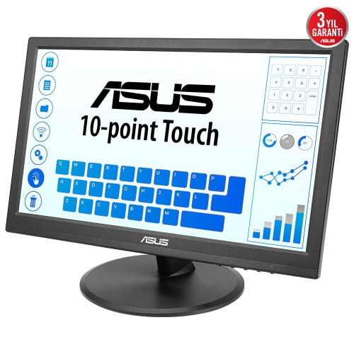 ASUS VT169HE 15.6" 5ms, 60Hz, Dokunmatik, HDMI, D-Sub, Düşük Mavi Işık, FreeSync, IPS Panel Monitör