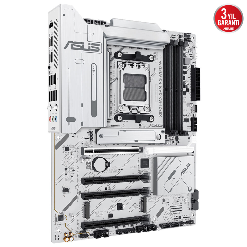 ASUS X870 MAX GAMING WIFI7 W, 4xDDR5, 3xM2, HDMI, DP, Type-C, Wi-Fi 7, Bluetooth v5.3, AM5 Soket GAMING Anakart