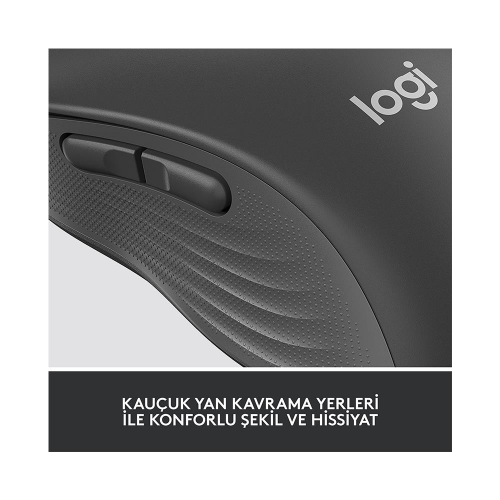 LOGITECH 910-006236, M650L Signature, Siyah, Sağ El, USB Nano 2,4G Kablosuz,4000dpi, Optik, 5 Tuşlu, 24ay Pil Ömrü, Sessiz Mouse