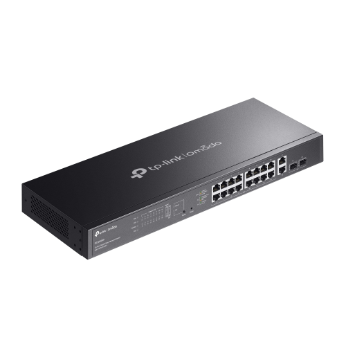 Omada ES220GMP, 16 Port Gigabit, 16 Port PoE+, 2 Port Gigabit SFP, 250W, Yönetilebilir, Rackmount Switch
