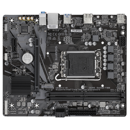 GIGABYTE H610M K V2, rev.1.0, 2xDDR5, M.2, DP, HDMI, 12-13.Nesil, LGA1700 Soket, Anakart