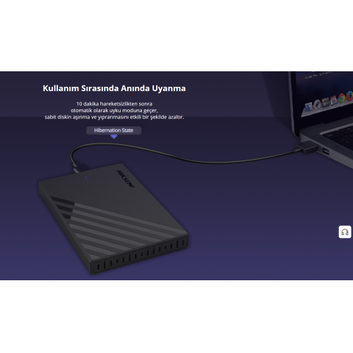 HIKSEMI HS-HUB-MHB201, USB3.0, 2,5" Disk Kutusu. (SSD ve HDD Destekler, 5Gbps, Siyah, Win, Mac-OS, Linux, Android)