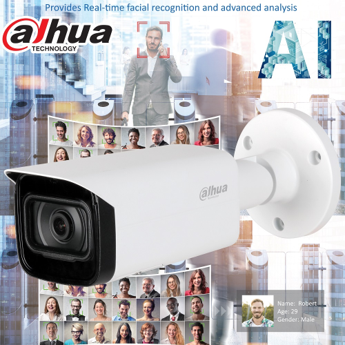 DAHUA IPC-HFW5442T-ASE,  2Mpix, 2,8mm Lens, H265+, Wizmind, 50Mt Gece Görüşü,  IP67, IK10, PoE Metal Kasa Bullet IP Kamera
