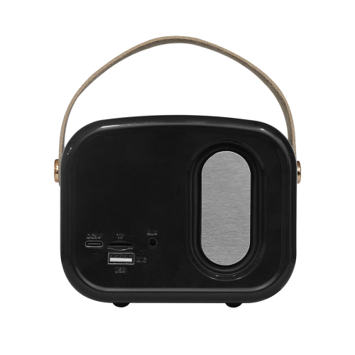 MIKADO MD-24BT, Echoes, Siyah, 3W, Taşınabilir, USB/TF Kart/Bluetooth, 800mAh, Klasik Retro Müzik Kutusu