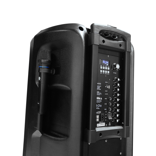 MICROLAB M63, 120W, Taşınabilir, BT/USB/AUX/TF/TWS, RGB Işıklı, Batarya, 2adet UHF Mikrofon, Karaoke/Parti, Bluetooth Speaker,