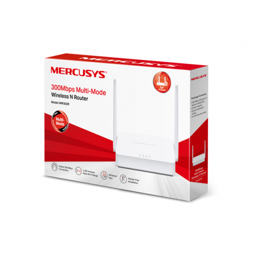 MERCUSYS MW302R, 3Port, 300Mbps, 2.4Ghz WiFi, Masaüstü, Megabit, Router