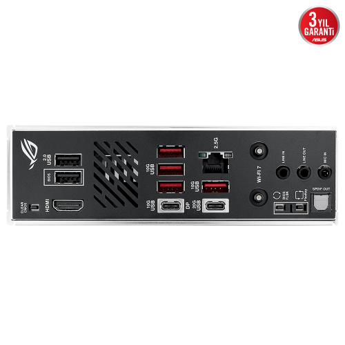 ASUS ROG STRIX B850-I GAMING WIFI, 2xDDR5, 2xM.2, HDMI, DP, Type-C, Wi-Fi 7, Bluetooth v5.4, Mini ITX, AM5 Soket GAMING Anakart