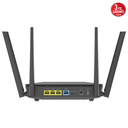 ASUS RT-AX52 Pro, AX3000, 3 Port, 3000Mbps,  Dual Band, WİFİ 6, AiMesh, Extendable Router