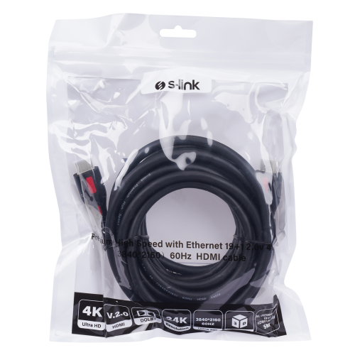 S-LINK SL-HDM4K105, 4K UHD, HDMI v2,0 Kablo. 5mt. 60Hz.