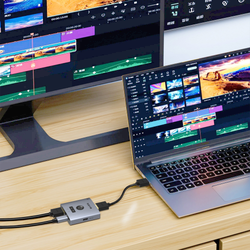 S-LINK SL-LU602C, 2xHDMI, 1Type-C, 4K, 60Hz, Monitör Çoklayıcı (1PC-2Monitör veya 2PC- 1Monitör) Çift Yönlü Switch