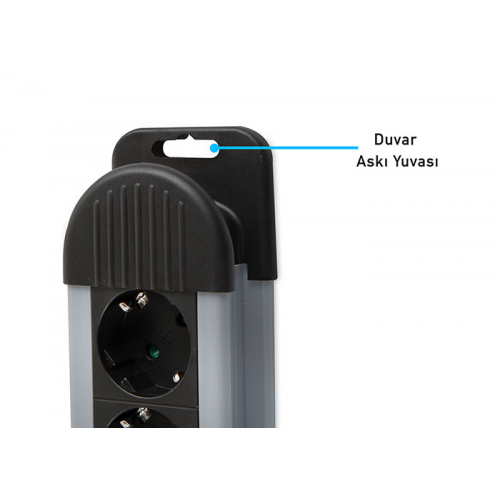 S-LINK Swapp SPGKS05, 5 Soket, Akım Korumalı Priz, 1.5Mt Kablo, 900 Joule (Gri) %100 Bakır