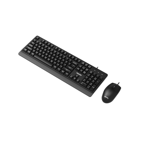 PHILIPS SPT6247B, Siyah, Türkçe Q, USB Kablolu, Multimedya Klavye Mouse Set