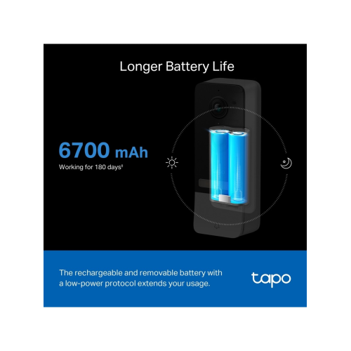TP-LINK Tapo D230S1, 2K 5MP, İki Yönlü Konuşma,  IP64, Renkli Gece Görüşü, Akıllı Görüntülü Kapı Zili