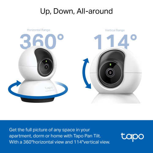 TP-LINK Tapo TC72 (C220), 2K QHD 4,0Mpix, İç Mekan WiFi, 9Mt. Gece Görüşü, 360 Dönüş, İki Yönlü Ses Güvenlik Yapay Zeka Destekli Kamera