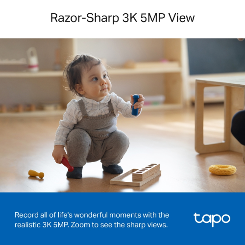 TP-LINK Tapo TC74 (C230), 3K, 5,0Mpix, İç Mekan, WiFi, 12Mt. Gece Görüşü, 360 Dönüş, İki Yönlü Ses Güvenlik Yapay Zeka Destekli Kamera