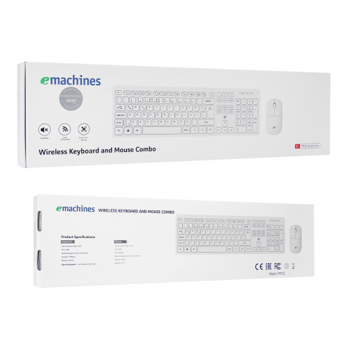 ACER eMachines, EAK920, Beyaz, 2.4Ghz Kablosuz, Türkçe Q, Klavye Mouse Set