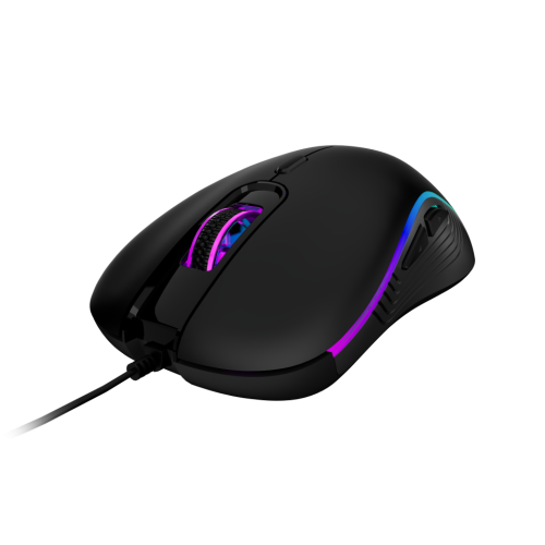 GAMDIAS AURA GS3, Çok Renkli Aydınlatma,  USB Kablolu, 6 Tuşlu, Gaming Mouse, 3.600 DPI, Siyah