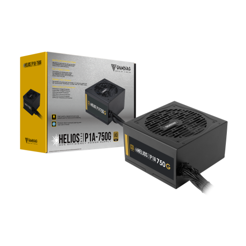 GAMDIAS HELIOS P1A-750G, 750W, 80+ Gold, Aktif PFC, GAMING, ATX, Power Supply (PSU)