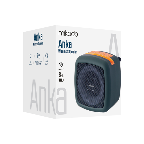 MIKADO MD-29BT ANKA, 5W, Taşınabilir, USB/AUX/BT/TF/TWS, RGB Işıklı, 1200mAh, Bluetooth Speaker