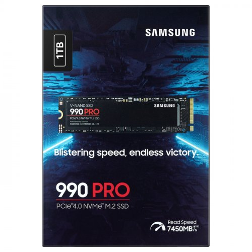 SAMSUNG MZ-V9P1T0BW, 990 PRO, 1TB, 7450/6900, Gen4, NVMe PCIe M.2 2280, SSD (Türkiye Distribütörü Garantili)