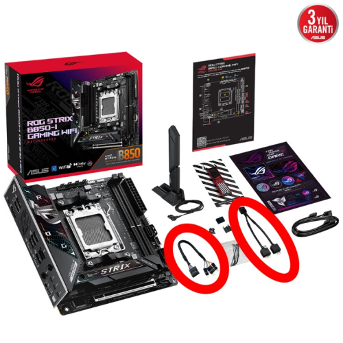 ASUS ROG STRIX B850-E GAMING WIFI, 4xDDR5, 5x M2, HDMI, DP, 2xType-C, Wi-Fi 7, Bluetooth v5.4, AM5 Soket GAMING Anakart