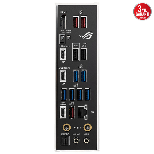 ASUS ROG STRIX X870E-H GAMING WIFI7, 4xDDR5, 4xM.2, DP, HDMI, Type-C, PCIe 5.0, Wi-Fi 7, Bluetooth v5.4, AM5 Soket GAMING Anakart