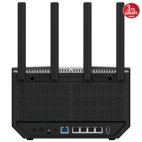 ASUS RT-BE92, BE9700, 4 Port, 9700Mbps, Tri Band, 6GHz WİFİ 7, AiMesh, Gigabit Extendable Router