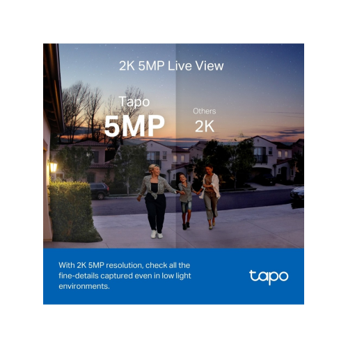 TP-LINK Tapo D230S1, 2K 5MP, İki Yönlü Konuşma,  IP64, Renkli Gece Görüşü, Akıllı Görüntülü Kapı Zili